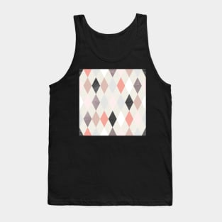 Simple Argyle Pattern in Black and Pink Tank Top